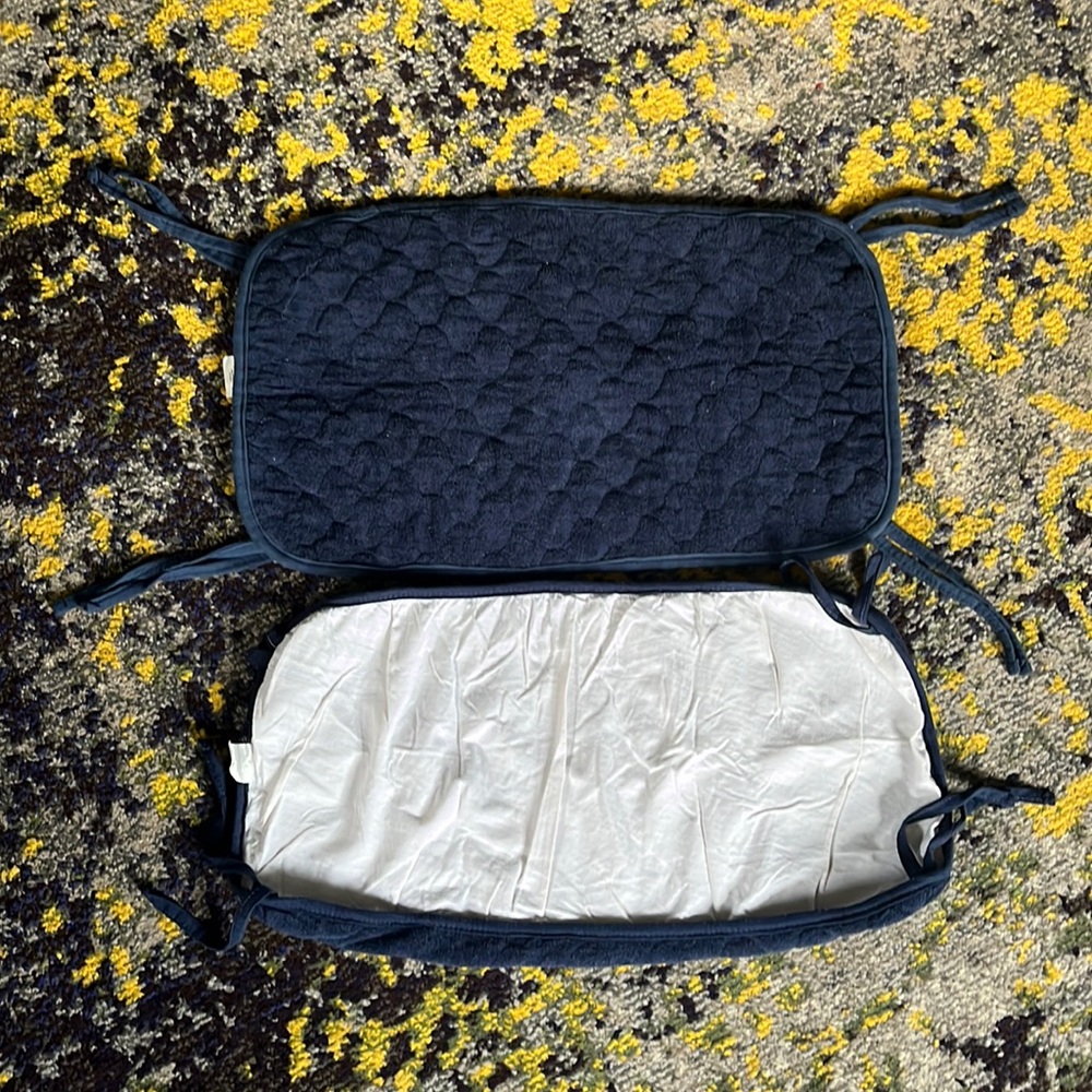SET OF 2 Crib mattress protectors in navy blue
